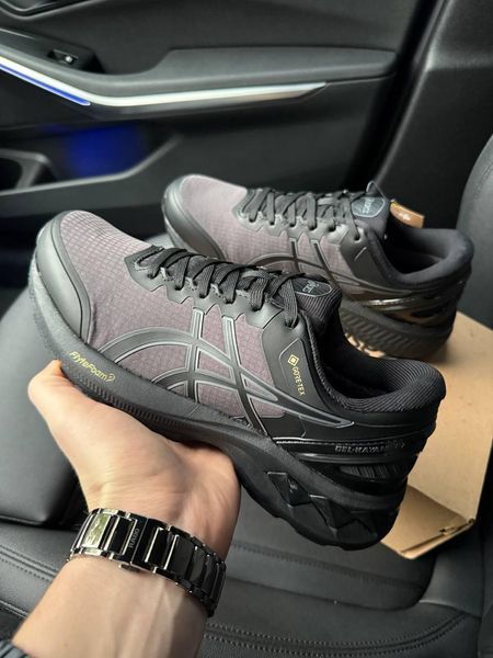 Чоловічі кросівки AsicsGel Kayano 27 Gore-Tex Black Purple чорні з фіолетовим Асікс гортекс з мембраною Pow-AS034 фото