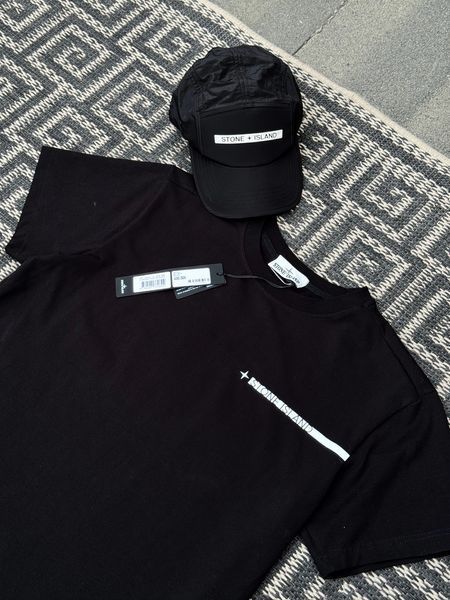 Чоловічі футболки Stone Island чорна Теніска Стон Айленд slavs-art4701 фото
