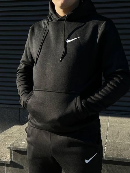 Мужской зимний спортивный костюм Nike черный Комплект Найк с капюшоном Мой-10 5 фото