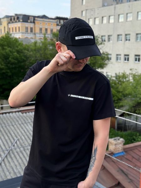 Чоловічі футболки Stone Island чорна Теніска Стон Айленд slavs-art4701 фото