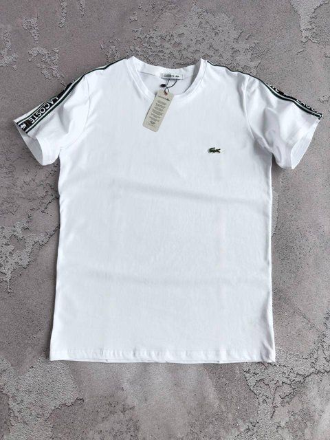 Мужская футболка Lacoste белая Хар-891 фото