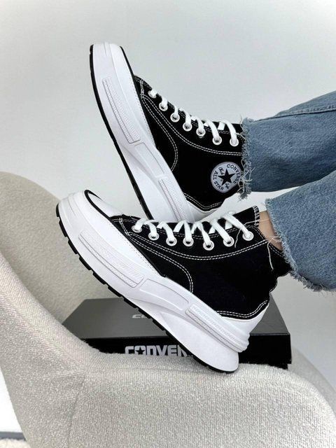 Женские кеды Converse Run Star Legacy CX высокие черные на платформе Кроссовки Конверсы текстиль Arm-NN_99932 фото