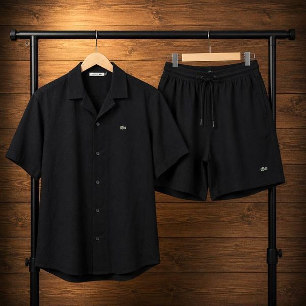 Чоловічий лляний костюм Lacoste коричневий Sta-224-коп фото