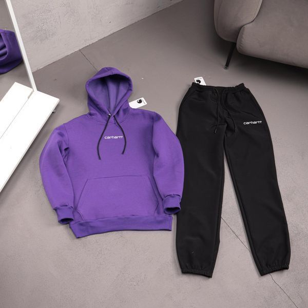 Мужской зимний спортивный костюм Carhartt фиолетовый Комплект Кархарт Худи Штаны плащевка Ads-555 фото