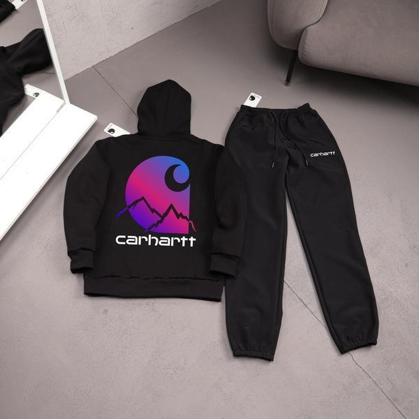 Мужской зимний спортивный костюм Carhartt фиолетовый Комплект Кархарт Худи Штаны плащевка Ads-555 фото