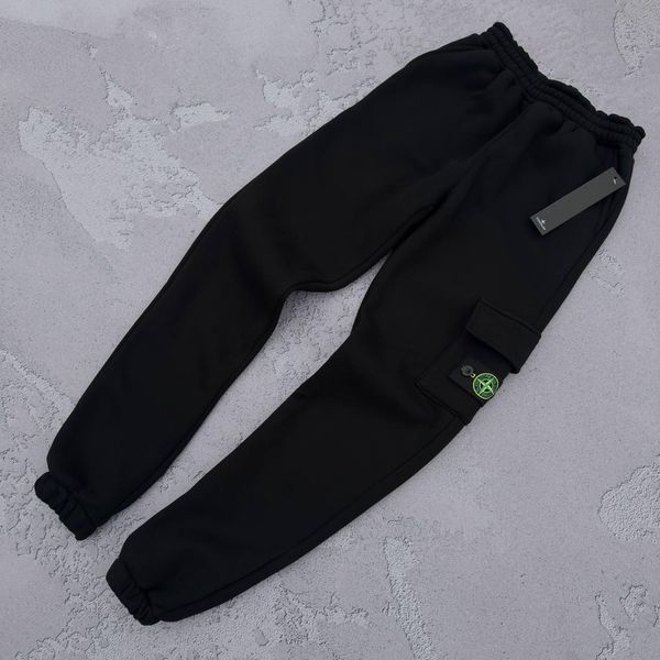 Мужские зимние штаны Stone Island черные Хар-344 (коп1) фото