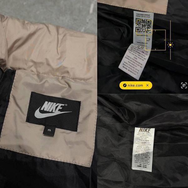 Чоловіча зимова куртка Nike Nocta бежева Пуховик Найк Нокта без капюшона Моло-34703 фото