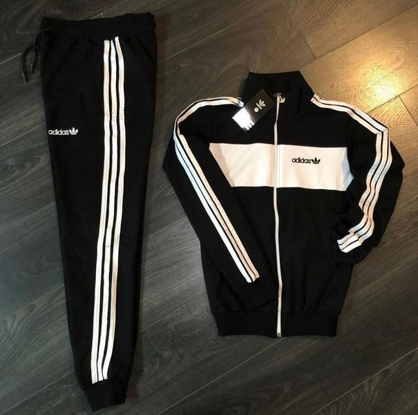 Чоловічий спортивний костюм Adidas без капюшона білий Комплект Адідас Кофта на змійці Штани Хар-100 фото