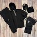 Чоловічий зимовий спортивний костюм чорний Stone Island Комплект Стон Айленд Костюм Футболка Шапка Бафф Sta-25 фото 2