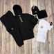 Чоловічий зимовий спортивний костюм чорний Stone Island Комплект Стон Айленд Костюм Футболка Шапка Бафф Sta-25 фото 1