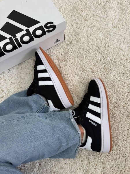 Женские кроссовки Adidas Campus черные Адидас Кампус Arm-CM0202 фото