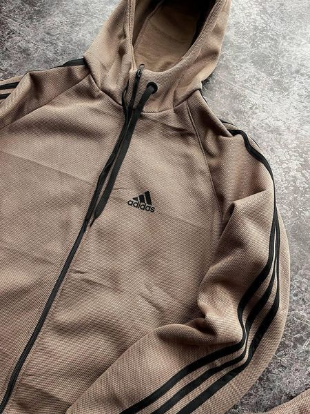 Мужской зимний спортивный костюм Adidas бежевый Комплект Адидас с капюшоном Univer-83 фото