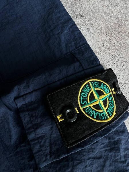 Мужские спортивные штаны Stone Island оверсайз синие с патчем на резинке Моло-KN72 фото