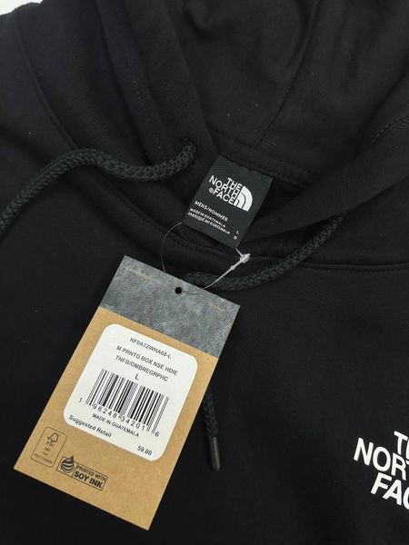 Мужская зимняя кофта The North Face черная Худи ТНФ с принтом Glad-3 фото