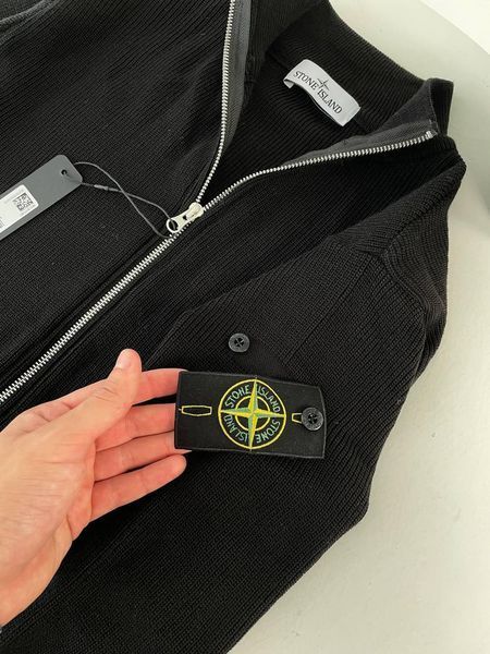 Чоловічий кардиган Stone Island білий Кофта Стон Айленд без капюшона на змійці Гла-138 фото