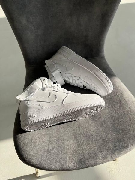 Чоловічі зимові кросівки Nike Air Force 1 White на хутрі білі Найк Аїр Форс шкіряні Milf-NWP011101-ТА 1 фото