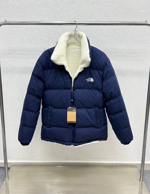 Чоловічий зимовий двосторонній пуховик The North Face синій Куртка з овчинкою Зе Норт Фейс Arm-N59234 фото