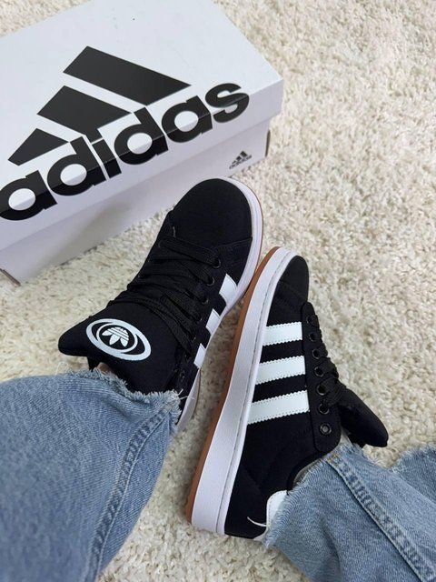 Женские кроссовки Adidas Campus черные Адидас Кампус Arm-CM0202 фото