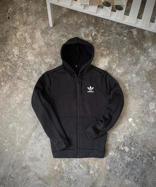 Мужская зимняя толстовка Adidas на молнии черная Кофта Адидас Rap-RD269 фото