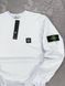 Чоловічий світшот Stone Island білий Кофта без капюшона Стон Айленд із патчем Хар-276 фото 2