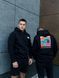 Мужская зимняя кофта The North Face черная Худи ТНФ с принтом Glad-3 фото 3