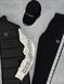 Мужской костюм Fred Perry с лампасами черный Комплект Фред Перри Жилетка Кепка Хар-557 фото 5