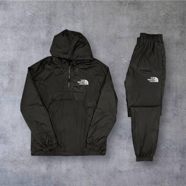 Мужской спортивный костюм The North Face на плащевке серый Комплект ТНФ с капюшоном Will-116 фото