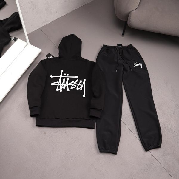 Мужской зимний спортивный костюм Stussy голубой Комплект Стусси Худи Штаны плащевка Ads-535 фото
