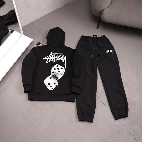 Мужской зимний спортивный костюм Stussy голубой Комплект Стусси Худи Штаны плащевка Ads-543 фото
