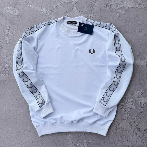 Мужской свитшот Fred Perry черный Кофта Фред Перри без капюшона с лампасами Хар-300 фото