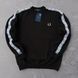 Мужской свитшот Fred Perry черный Кофта Фред Перри без капюшона с лампасами Хар-300 фото 1