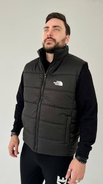 Чоловічий жилет The North Face без капюшона чорний Безрукавка ТНФ з плащівки univer-90 фото