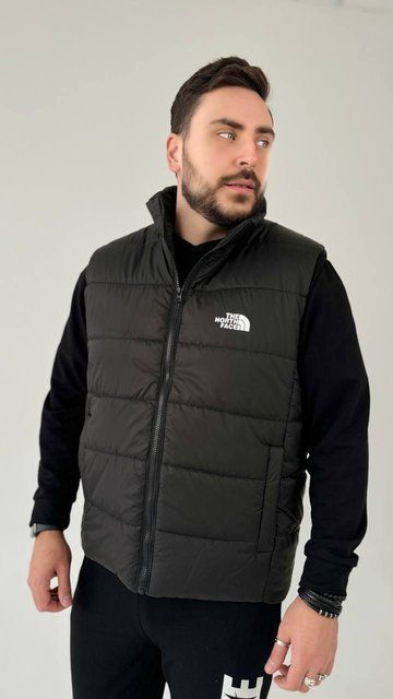 Мужская жилетка The North Face без капюшона черная Безрукавка ТНФ из плащевки univer-90 фото