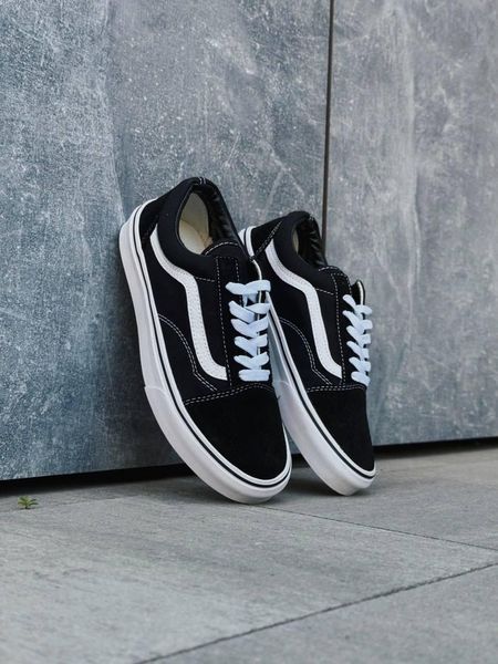Чоловічі кеди Vans Knu Skool чорно-білі замшеві Кросівки Ванс Олд Скул Arm-VN001 (коп4) фото