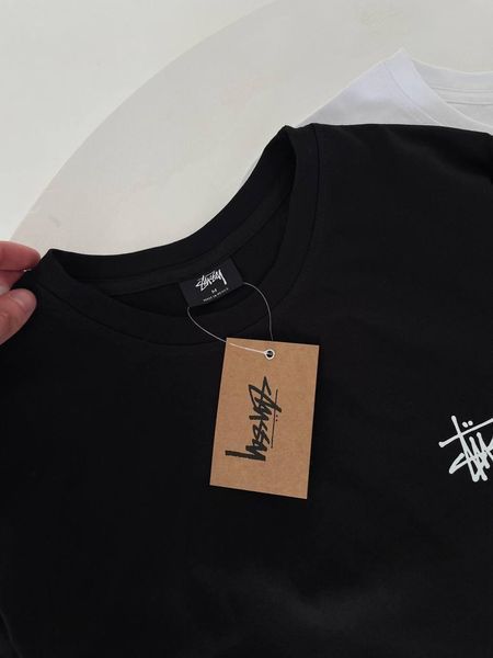 Чоловіча футболка Stussy біла бавовняна Теніска Стуссі Ads-655 фото