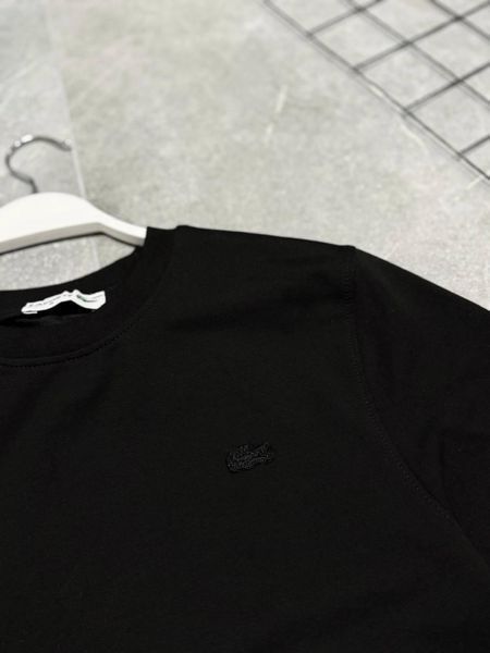 Мужской свитшот Lacoste черный Кофта Лакост без капюшона Моло-LC40 фото