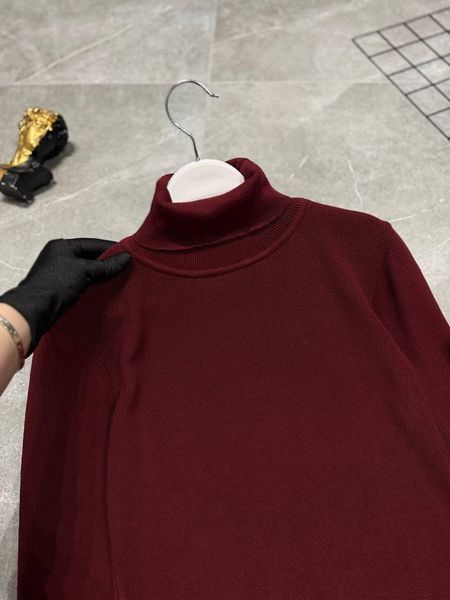 Мужской зимний гольф Stone Island бордовый с патчем под горло Свитер Стон Айленд Моло-900-402 фото