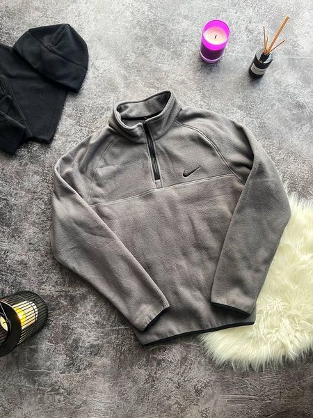 Чоловіча флісова кофта Nike сіра Фліска Найк без капюшона Pav-196 фото