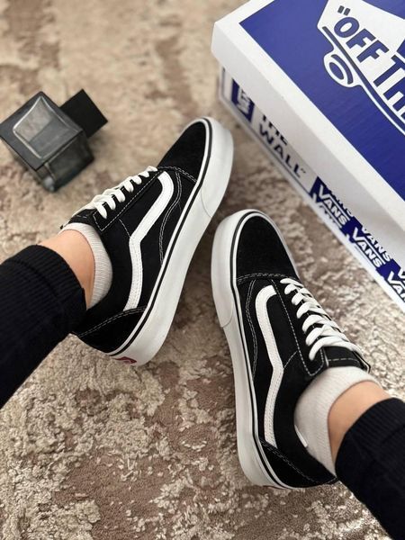 Чоловічі кеди Vans Knu Skool чорно-білі замшеві Кросівки Ванс Олд Скул Arm-VN001 (коп4) фото