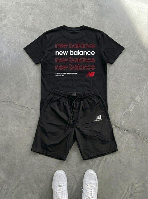 Мужской летний костюм New Balance черный Ads-658 фото