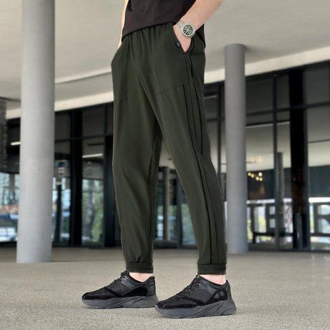 Мужские спортивные штаны Weekend из плащевки хаки Pobe-Weekend х фото