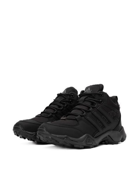 Чоловічі зимові кросівки Adidas Terrex Swift R2 Mid Gore-Tex чорні Адідас ріпстоп на гортекс Pow-AD094 фото