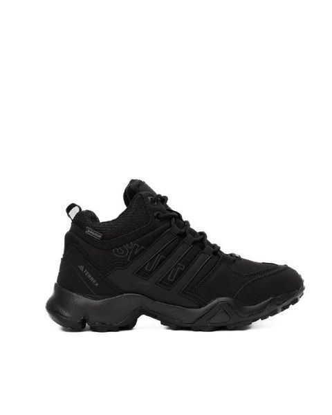 Чоловічі зимові кросівки Adidas Terrex Swift R2 Mid Gore-Tex чорні Адідас ріпстоп на гортекс Pow-AD094 фото