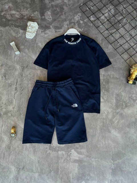 Чоловічий літній костюм The North Face Футболка Шорти синій Комплект ТНФ Моло-T-NF6 фото