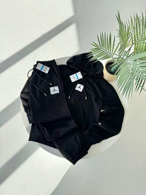 Мужской зимний спортивный костюм Jordan черный Комплект Джордан с капюшоном Гла-127 фото