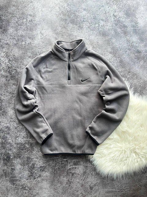 Мужская флисовая кофта Nike серая Флиска Найк без капюшона Pav-196 фото
