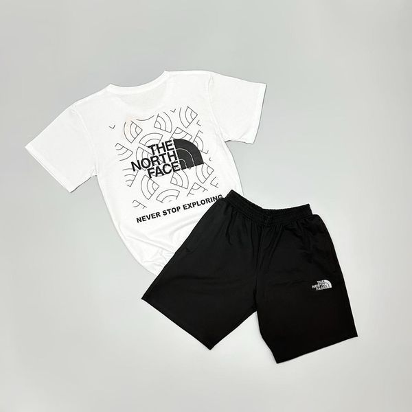 Мужской летний костюм The North Face Футболка Шорты черный хлопковый Комплект ТНФ Will-T0040 фото