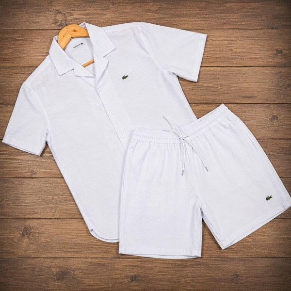 Мужской льняной костюм Lacoste черный Sta-222 фото