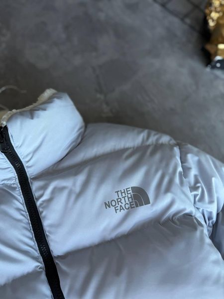 Чоловіча зимова куртка The North Face без капюшона двостороння сіра Моло-TNF102 фото