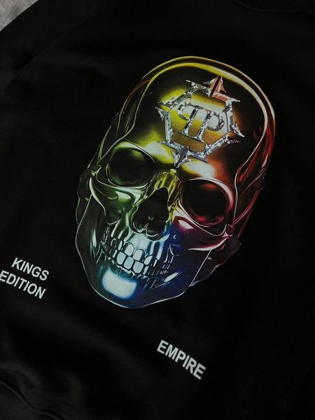Мужской свитшот Philipp Plein черный Кофта Филипп Плейн без капюшона Моло-760-33 фото